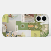 おしゃれなsage greenの花柄のスマホケース Case-Mate iPhoneケース (裏面 (横))