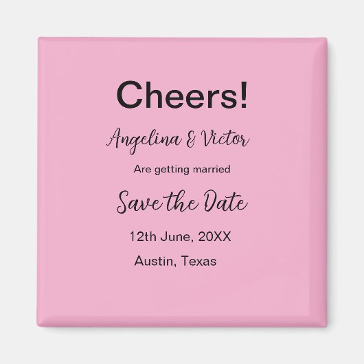 おしゃれなSave the Date シンプル モダン エレガント マグネット (正面)