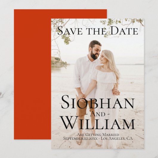 おしゃれなSave The Date 写真付き 招待状 (正面/裏面)