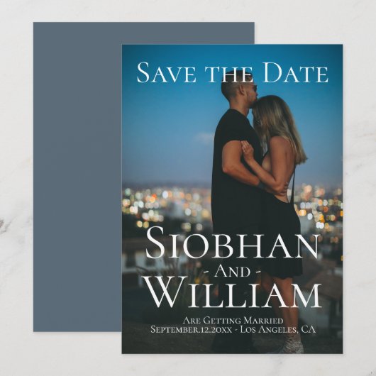 おしゃれなSave The Date 写真付き 招待状 (正面/裏面)