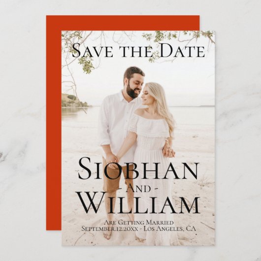 おしゃれなSave The Date 写真入りオリジナルカード 招待状 (正面/裏面)