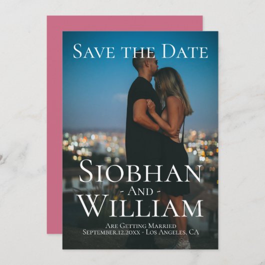 おしゃれなSave The Date 写真入りオリジナルカード 招待状 (正面/裏面)