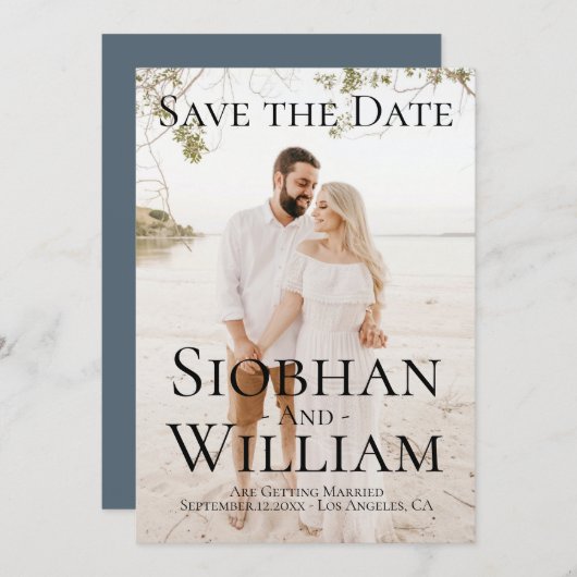 おしゃれなSave The Date 写真入り 招待状 (正面/裏面)