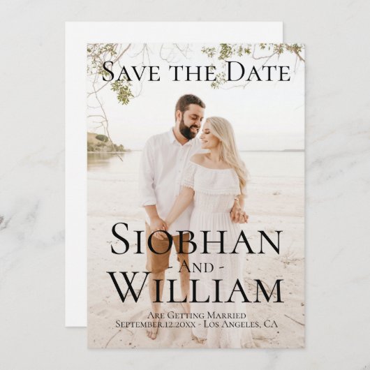 おしゃれなSave The Date 写真入り 招待状 (正面/裏面)