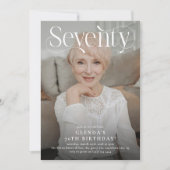 おしゃれなSEVENTYフォト 70歳の誕生日パーティー 招待状 (正面)