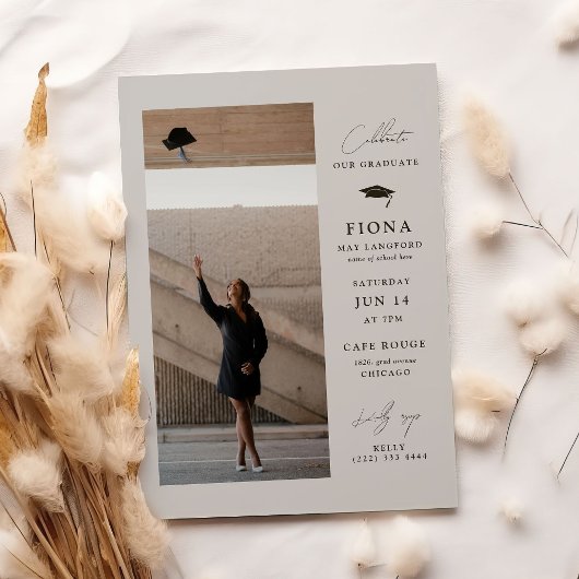 おしゃれに祝おう！エレガントな卒業パーティー 招待状