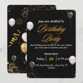 おしゃれに祝おう - オーダーメイド誕生日カード 招待状 (正面/裏面)