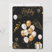 おしゃれに祝おう - オーダーメイド誕生日カード 招待状 (裏面)