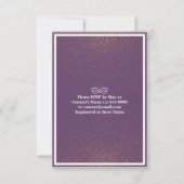 おしゃれに飲んで食べて結婚しよう 紫 ゴールド グリッター 招待状 (裏面)