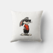 おしゃれウサギのサングラス カルチュア イラスト クッション (裏面)