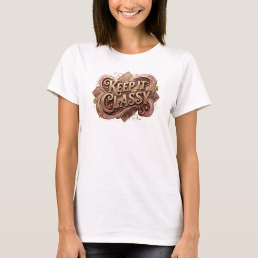 おしゃれオレンジKEEP IT CLASSY ウェアラブルアート Tシャツ (正面)