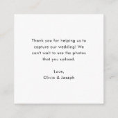 おしゃれカジュアル スクリプトQRコード ウェディング 愛をシェア エンクロージャーカード (裏面)