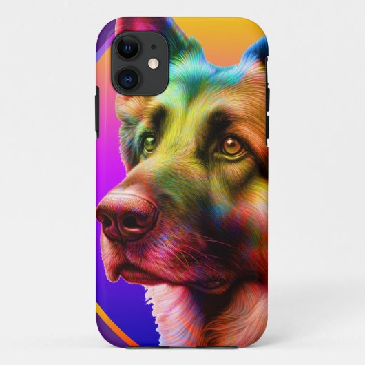 おしゃれカラフル犬の顔 Case-Mate iPhoneケース (裏面)