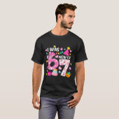 おしゃれガーリーなリボン 私は6歳、今は7歳 7歳の誕生日 Tシャツ (正面フル)