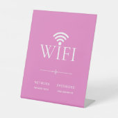 おしゃれガーリーピンクWiFiパスワードサイン 台座サイン (正面)