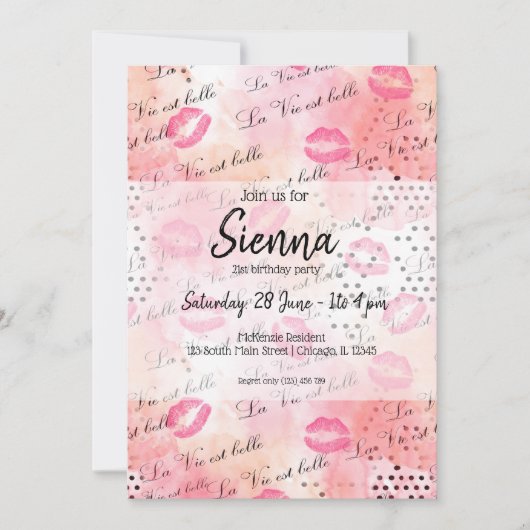 おしゃれガール 招待状 (正面)