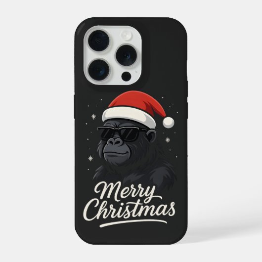 おしゃれゴリラ クリスマス グッズ ゴリラ好きに iPhoneケース (裏面)