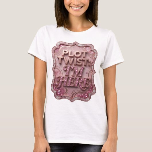 おしゃれゴールド PLOT TWIST I'M HERE ロゴTシャツ Tシャツ (正面)