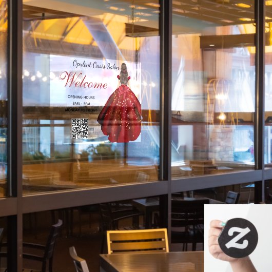 おしゃれサロン 豪華ラグジュアリーサロン 窓ステッカー (レストラン窓)