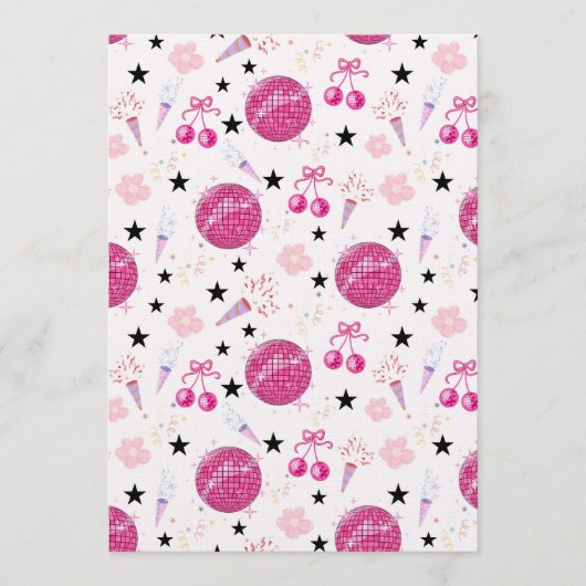 おしゃれディスコパーティシームレスパターン 招待状 (正面)