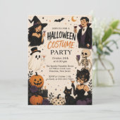 おしゃれハロウィンコスチュームパーティー大人用招待状 招待状 (スタンド正面)