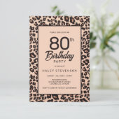 おしゃれヒョウ柄 80歳の誕生日 招待状 (スタンド正面)