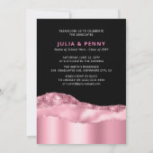 おしゃれピンクのガーリーな合同卒業パーティーの写真 招待状 (裏面)