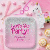 おしゃれピンク パーティーしよう バースデーパーティー ペーパープレート (パーティー)