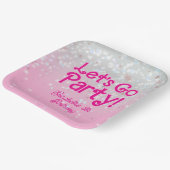 おしゃれピンク パーティーしよう バースデーパーティー ペーパープレート (傾斜あり)