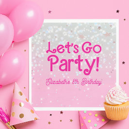 おしゃれピンク Let's Go Party 誕生日 スタンダードランチョンナプキン