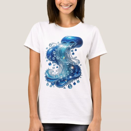 おしゃれブルーWATER FLOW オリジナルTシャツ Tシャツ (正面)