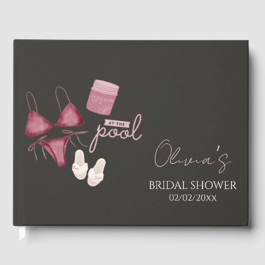 おしゃれボヘミアンの花嫁シャワー プールパーティー ゲストブック (正面)
