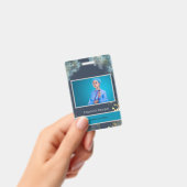 おしゃれボヘミアンブルーの社員証 バッジ (手持ち)