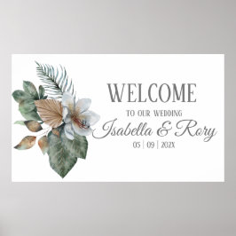 おしゃれボヘミアンブーケ結婚式ポスター ポスター