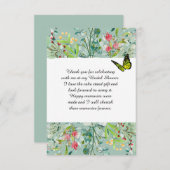 おしゃれボヘミアンワイルドフラワーブライダルシャワー感謝カード サンキューカード (正面/裏面)