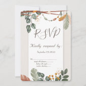 おしゃれボヘミア風 返信招待状 招待状 (正面)