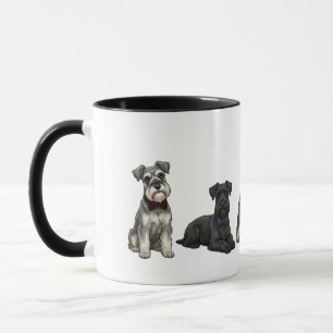 おしゃれミニチュアシュナウザーのネクタイ犬マグカップ マグカップ