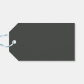 おしゃれモダンなクリスマスの森の緑の暗い ギフトタグ (裏面横)