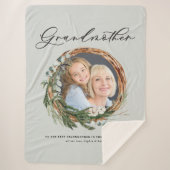 おしゃれモダンな葉エレガントの多いリースの写真の祖母 シェルパブランケット (正面)