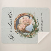 おしゃれモダンな葉エレガントの多いリースの写真の祖母 シェルパブランケット (正面(横))