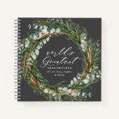 おしゃれモダンな葉エレガントの多いリースの写真の祖母 ノートブック (正面)