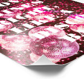 おしゃれレトロなディスコボールピンクの壁アート フォトプリント            (角)