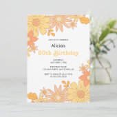 おしゃれレトロオレンジぴったり50歳誕生日 招待状 (スタンド正面)