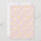 おしゃれレトロピンクデイジー花1歳誕生日 招待状 (裏面)