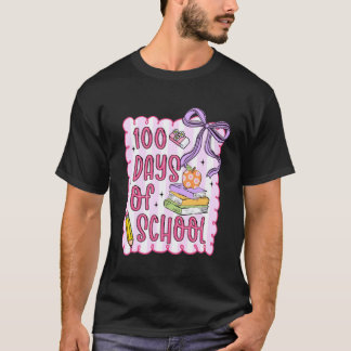 おしゃれ女子の100日記念キュートリボン鉛筆 Tシャツ