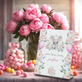 おしゃれ屋の数を推測ベビーゾウ牡丹 台座サイン