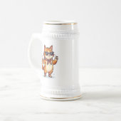 おしゃれ猫マグ カフェインのある猫の日々 ビールジョッキ (正面左)