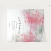 おしゃれ エレガントな ブッシュ ローズ ピンク パステル サージュ 結婚式 タペストリー (正面(横))