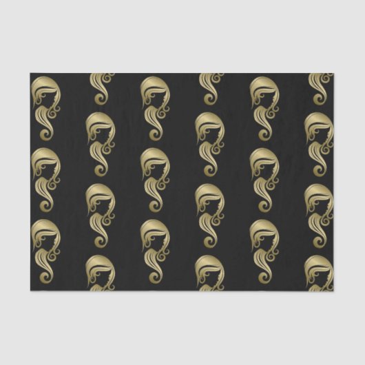 おしゃれ エレガント ゴールド ビューティー ガール ヘア＆メイク サロン 薄葉紙 (正面)