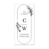 おしゃれ エレガント ボタニカル エクスリブリス イニシャル 名前 ラバースタンプ (インプリント)